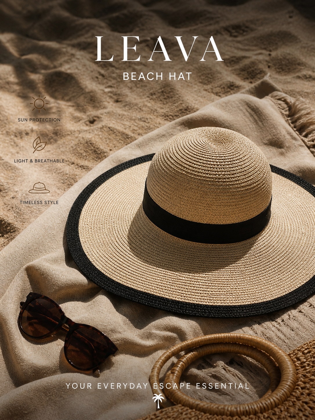 LEAVA - Chapeau de plage élégant