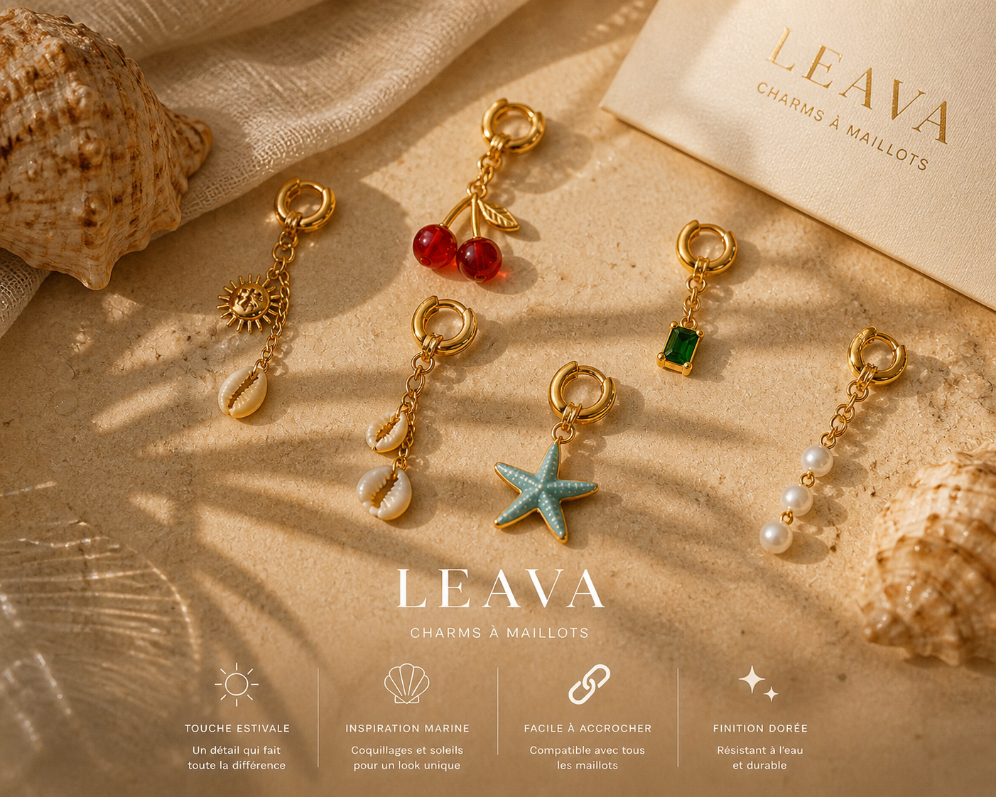 Charms dorés LEAVA